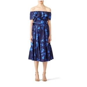 kate spade new york hibiscus off the shoulder cotton dress size 12